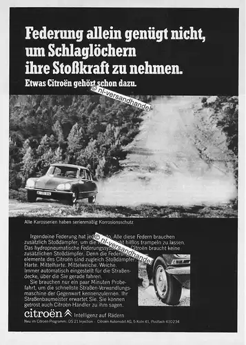 Citroen-DS 21-1969-Reklame-Werbung-genuine Advertising - nl-Versandhandel