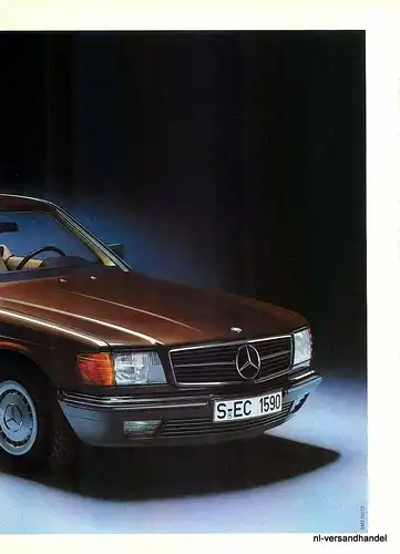 MERCEDES BENZ-500-SEC-1981-Reklame-Werbung-genuine Ad-La publicité-nl-Versand