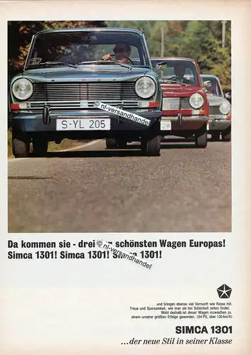 Simca-1967-Reklame-Werbung-genuine Advertising -nl-Versandhandel 