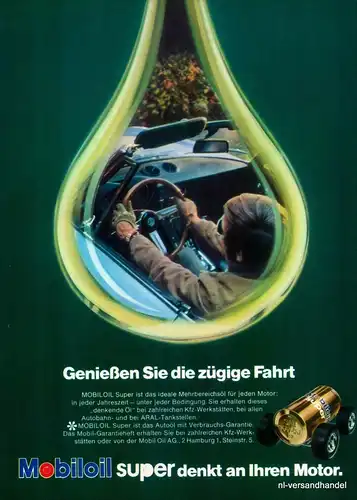 MOBILOIL-GARANTIE-1971-Reklame-Werbung-genuine Advert-La publicité-nl-Versand