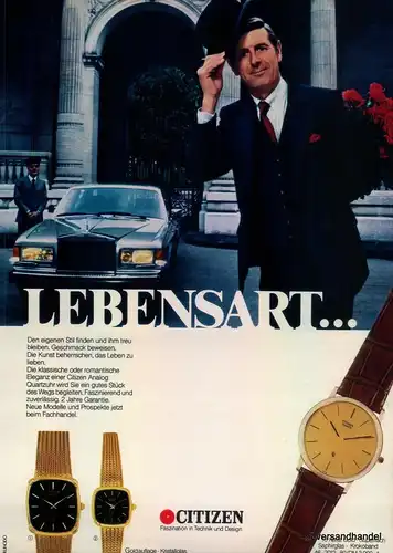 CITIZEN-ANALOG-1981-Reklame-Werbung-genuine Advert-La publicité-nl-Versandhandel