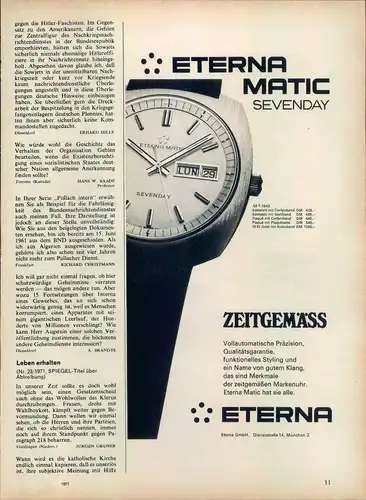 Eterna-Sevenday-1971-Reklame-Werbung-vintage print ad-Vintage Publicidad-老式平面广告