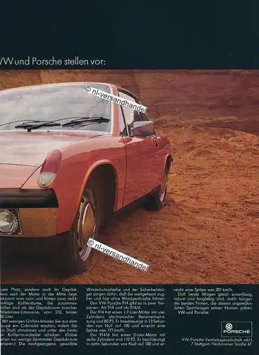 VW-Porsche-1969-Reklame-Werbung-genuine Advertising - nl-Versandhandel