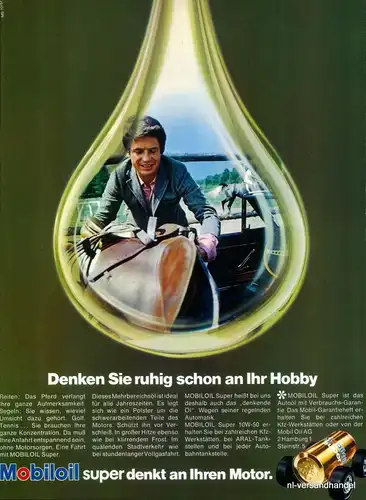 MOBILOIL-MOTOR-1971-Reklame-Werbung-genuine Advert-La publicité-nl-Versandhandel