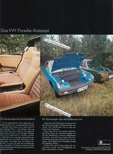 VW-Porsche-914-1969-Reklame-Werbung-genuine Advertising - nl-Versandhandel
