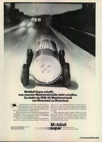 MOBILOIL-SAE 10W40-1968-Reklame-Werbung-genuine Advert-La publicité-nl-Versand