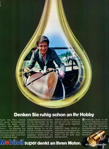 MOBILOIL-HOBBY-1971-Reklame-Werbung-genuine Advert-La publicité-nl-Versandhandel