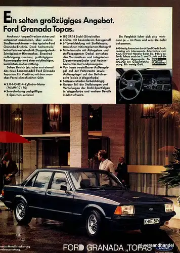 FORD-GRANADA-1981-Reklame-Werbung-genuine Advert-La publicité-nl-Versand