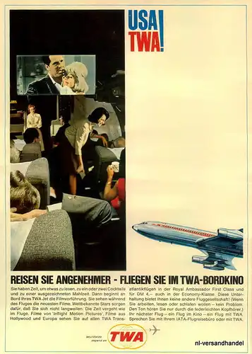 TWA-ORIGINAL-1965-RETRO-Reklame-Werbung-genuine Ad-La publicité-nl-Versandhandel