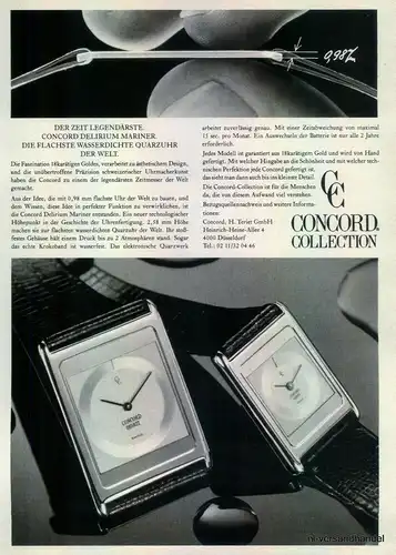 CONCORD COLLECTION-QUARZ-1981-Reklame-Werbung-genuine Advert-La publicité-nl