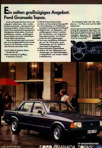 FORD-GRANADA-TOP-1981-Reklame-Werbung-genuine Advert-La publicité-nl-Versand