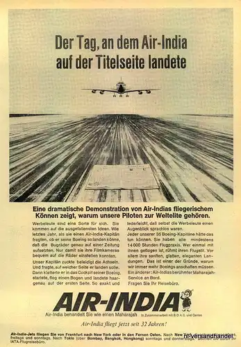 AIR-INDIA-1965-RETRO-Reklame-Werbung-genuine Ad-La publicité-nl-Versandhandel