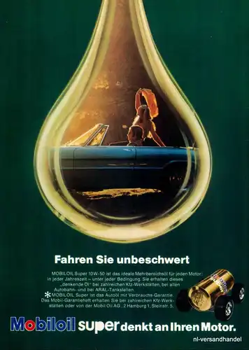 MOBILOIL-10W50-1971-Reklame-Werbung-genuine Advert-La publicité-nl-Versandhandel
