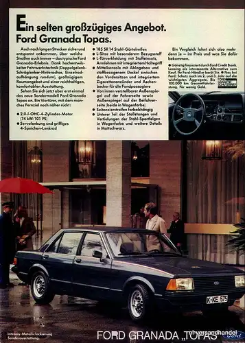 FORD-GRANADA TOPAS-1981-Reklame-Werbung-genuine Advert-La publicité-nl-Versand