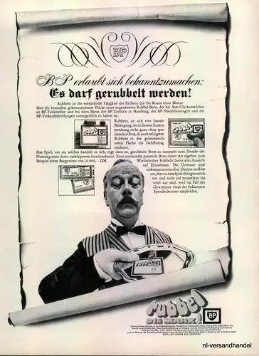 BP-RUBBEL-1968-Reklame-Werbung-genuine Advert-La publicité-nl-Versandhandel