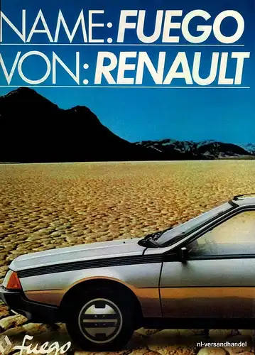 RENAULT-FUEGO-1981-Reklame-Werbung-genuine Ad-La publicité-nl-Versandhandel