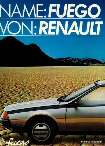 RENAULT-FUEGO-1981-Reklame-Werbung-genuine Ad-La publicité-nl-Versandhandel 