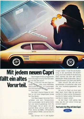 Ford-Capri-1969-Reklame-Werbung-genuine Advertising - nl-Versandhandel