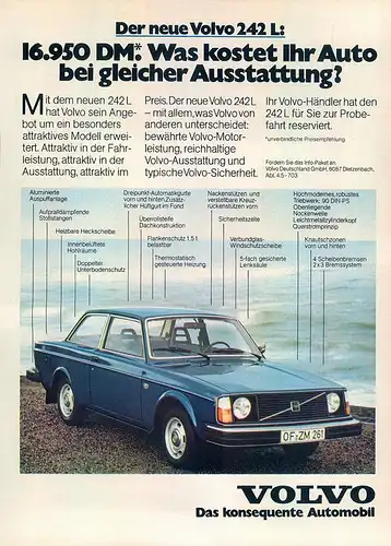Volvo-262-1977-Reklame-Werbung-vintage print ad-Vintage Publicidad