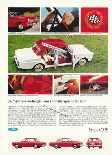 Ford-12M-1966-Reklame-Werbung-genuine Advertising - nl-Versandhandel