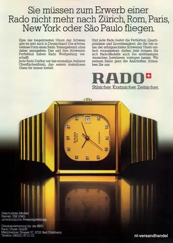 RADO-GOLD-1981-Reklame-Werbung-genuine Advert-La publicité-nl-Versandhandel