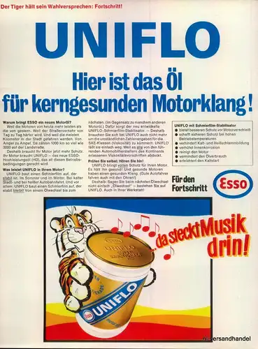 ESSO-MOTORKLANG-1968-Reklame-Werbung-genuine Advert-La publicité-nl-Versand