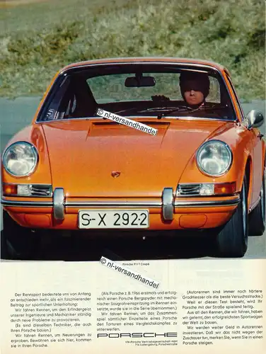Porsche-911T-Coupe-1971-Reklame-Werbung-genuine Advertising - nl-Versandhandel 