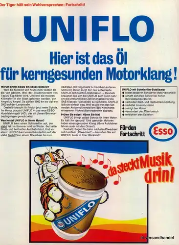 ESSO-UNIFLO-1968-Reklame-Werbung-genuine Advert-La publicité-nl-Versandhandel