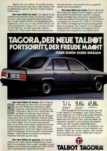 TALBOT-TAGORA-1981-Reklame-Werbung-genuine Advert-La publicité-nl-Versandhandel