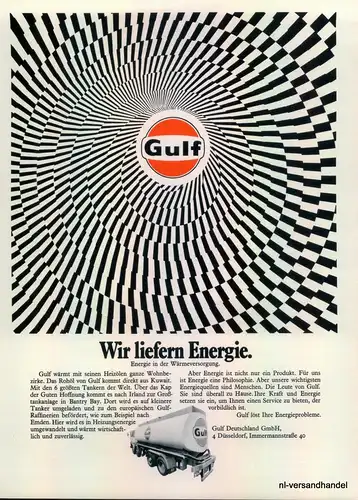 GULF-TANKER-1971-Reklame-Werbung-genuine Advert-La publicité-nl-Versandhandel