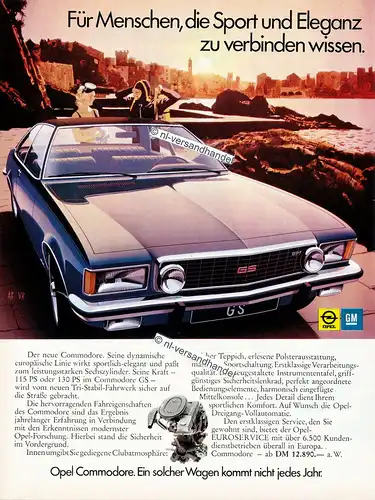 Opel-CommodoreGS-1972-Reklame-Werbung-genuine Advertising - nl-Versandhandel 