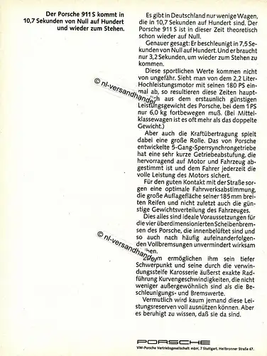 Porsche-911S-1970-Reklame-Werbung-genuine Advertising - nl-Versandhandel 