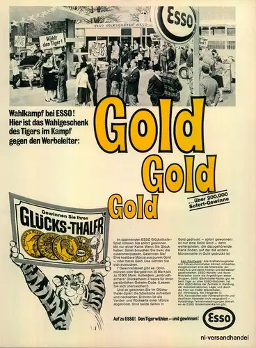 ESSO-GOLD-1968-Reklame-Werbung-genuine Advert-La publicité-nl-Versandhandel