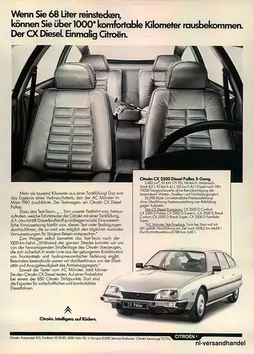 CITROEN-CX-2500-1981-Reklame-Werbung-genuine Advert-La publicité-nl-Versand