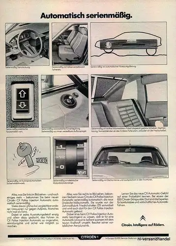 CITROEN-CX-AUTOMATIC-1981-Reklame-Werbung-genuine Advert-La publicité-nl-Versand