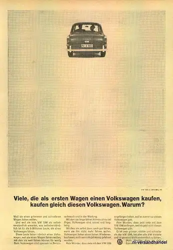VW-1500-L-1965-RETRO-Reklame-Werbung-genuine Ad-La publicité-nl-Versandhandel