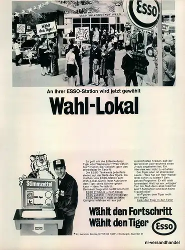 ESSO-WAHL-1968-Reklame-Werbung-genuine Advert-La publicité-nl-Versandhandel