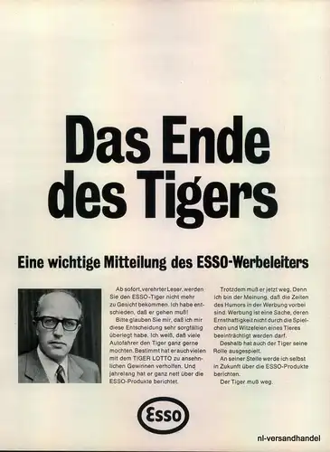 ESSO-ENDE-1968-Reklame-Werbung-genuine Advert-La publicité-nl-Versandhandel