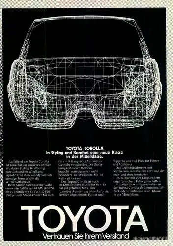 TOYOTA-COROLLA-5-1981-Reklame-Werbung-genuine Ad-La publicité-nl-Versandhandel