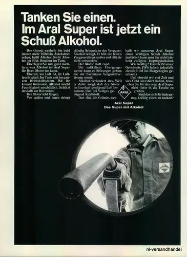 ARAL-ALKOHOL-1968-Reklame-Werbung-genuine Advert-La publicité-nl-Versandhandel