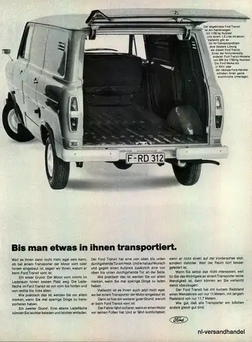 FORD-TRANSPORTIERT-1968-Reklame-Werbung-genuine Advert-La publicité-nl-Versand