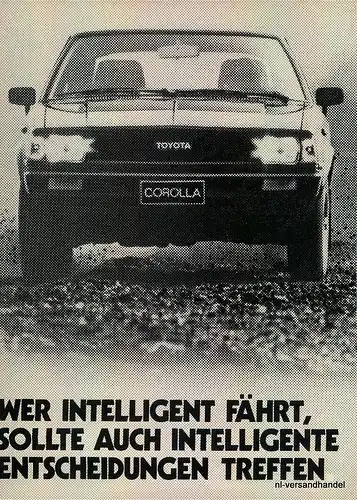 TOYOTA-COROLLA-3-1981-Reklame-Werbung-genuine Ad-La publicité-nl-Versandhandel
