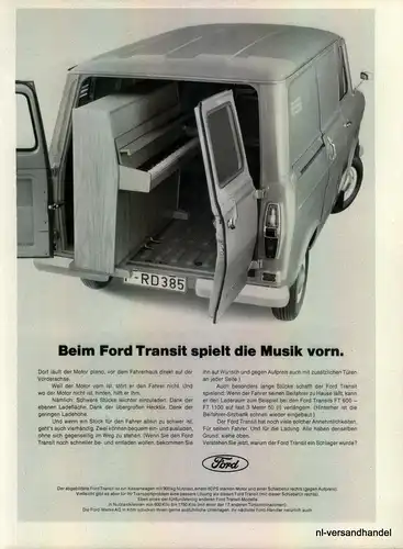 FORD-TRANSIT-1968-Reklame-Werbung-genuine Advert-La publicité-nl-Versandhandel