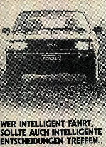TOYOTA-COROLLA-2-1981-Reklame-Werbung-genuine Ad-La publicité-nl-Versandhandel