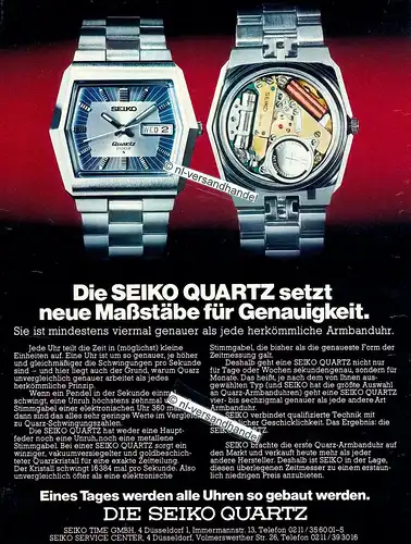 Seiko-Quartz2002-1974-Reklame-Werbung-genuine Advertising-nl-Versandhandel