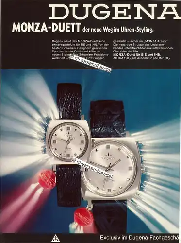 Dugena-Monza--1969-Reklame-Werbung-genuine Advertising - nl-Versandhandel 