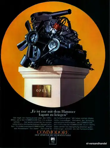 OPEL-COMMODORE-1968-Reklame-Werbung-genuine Advert-La publicité-nl-Versandhandel