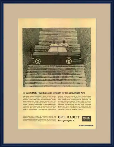 OPEL-KADETT-COUPE-1964-Reklame-Werbung-genuine Ad-La publicité-nl-Versandhandel