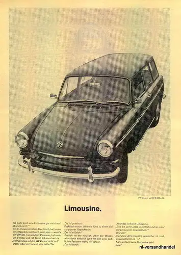 VW-VARIANT-1964-VINTAGE-Reklame-Werbung-genuine Ad-La publicité-nl-Versandhandel