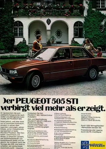 PEUGEOT-505ST-1981-Reklame-Werbung-genuine Advert-La publicité-nl-Versandhandel